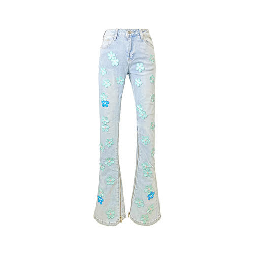 GUAPI AQUA BLUE BLOSSOM DENIM