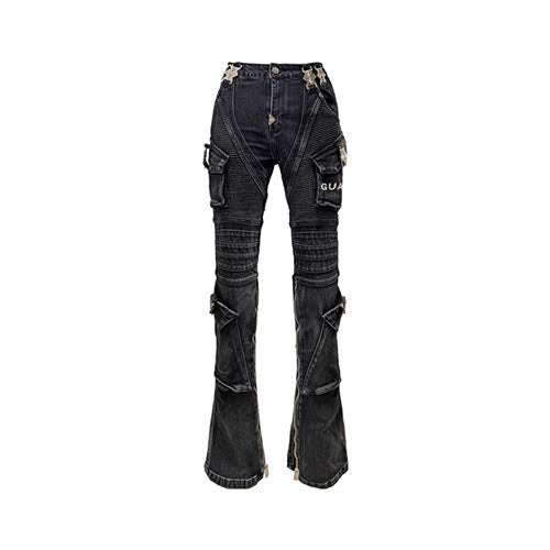 GUAPI VINTAGE BLACK OBLIVION BIKER DENIM