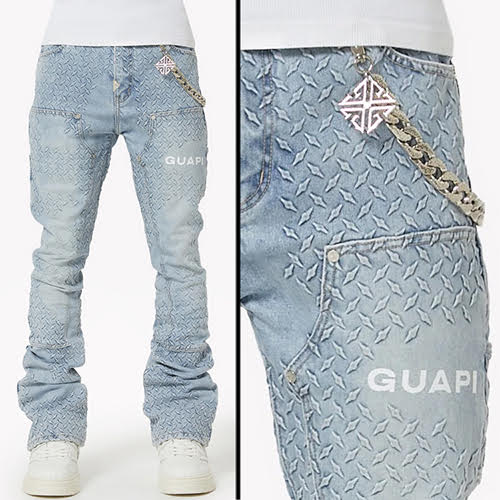GUAPI AQUA BLUE STEEL PLATE CARPENTER DENIM