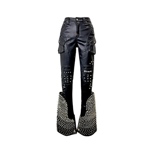 GUAPI BLACK COFFIN ARC LEATHER PANT V2