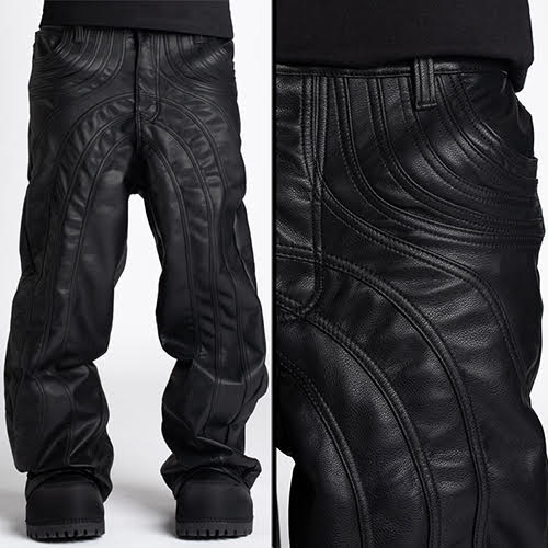 GUAPI OBSIDIAN BLACK BAGGY LEATHER PANT