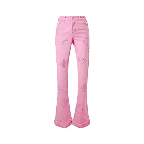 GUAPI FRENCH ROSE WAXED EMBELLISHED DENIM