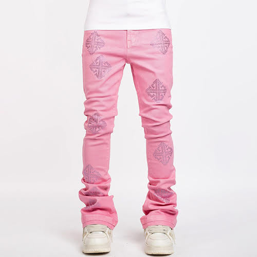 GUAPI FRENCH ROSE WAXED EMBELLISHED DENIM