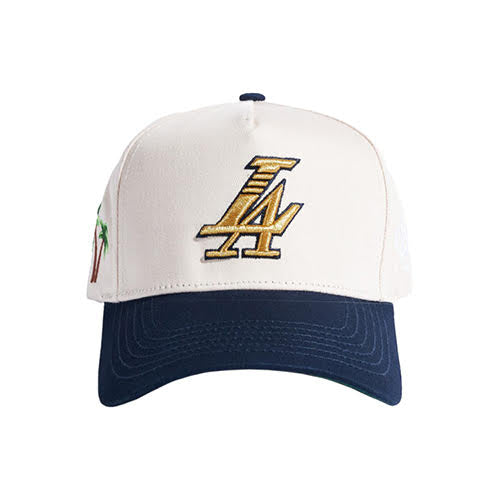 REFERENCE PARADISE LA SNAPBACK CAP CREAM NAVY GOLD
