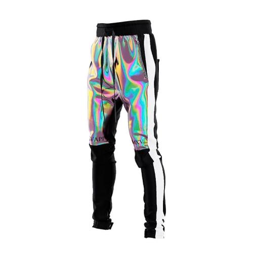 GUAPI RAINBOW REFLECTIVE BIKER TRACK PANTS