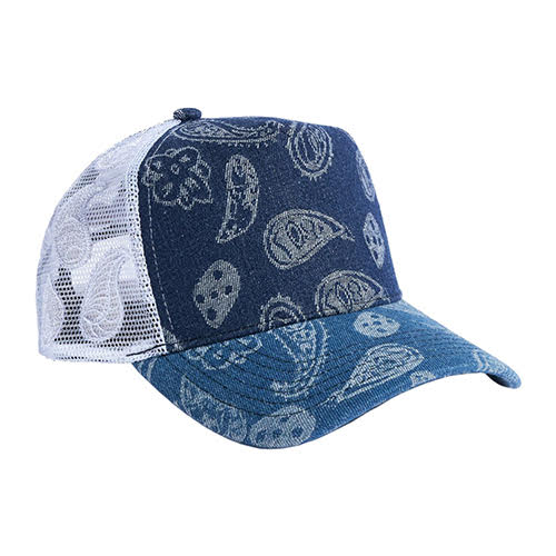REFERENCE PAISLEY DENIM TRUCKER CAP DENIM PAISLEY