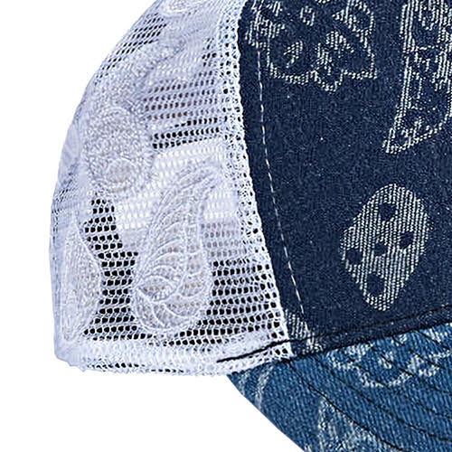 REFERENCE PAISLEY DENIM TRUCKER CAP DENIM PAISLEY