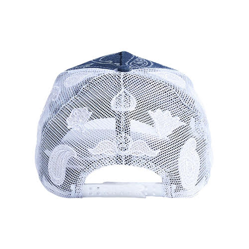 REFERENCE PAISLEY DENIM TRUCKER CAP DENIM PAISLEY