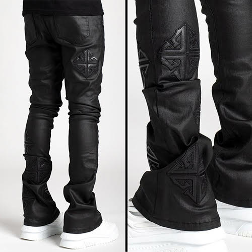 GUAPI OBSIDIAN BLACK ICON STACKED DENIM