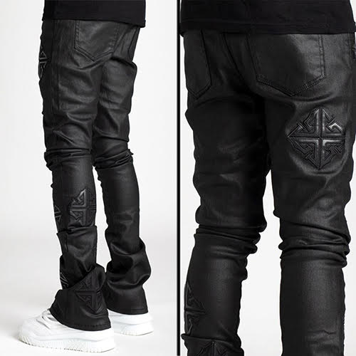 GUAPI OBSIDIAN BLACK ICON STACKED DENIM