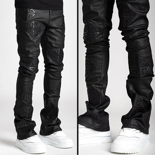 GUAPI OBSIDIAN BLACK ICON STACKED DENIM