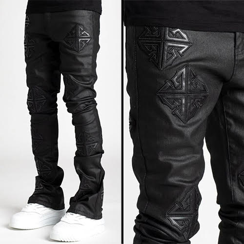 GUAPI OBSIDIAN BLACK ICON STACKED DENIM