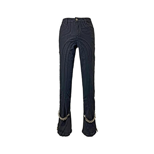 GUAPI OBSIDIAN BLACK WAXED CHAIN DENIM
