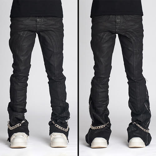 GUAPI OBSIDIAN BLACK WAXED CHAIN DENIM