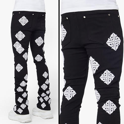 GUAPI GHOST ICON STACKED DENIM