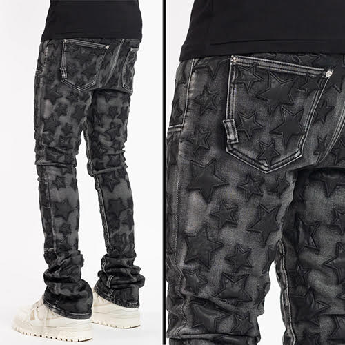 GUAPI OBSIDIAN BLACK STARS DENIM