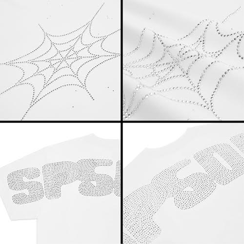 SP5DER RHINESTONE SILK TEE