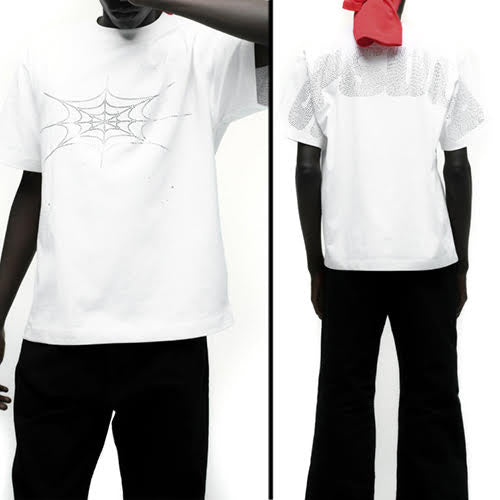 SP5DER RHINESTONE SILK TEE