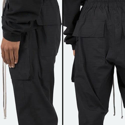 mnml DROP CROTCH CARGO PANTS BLACK