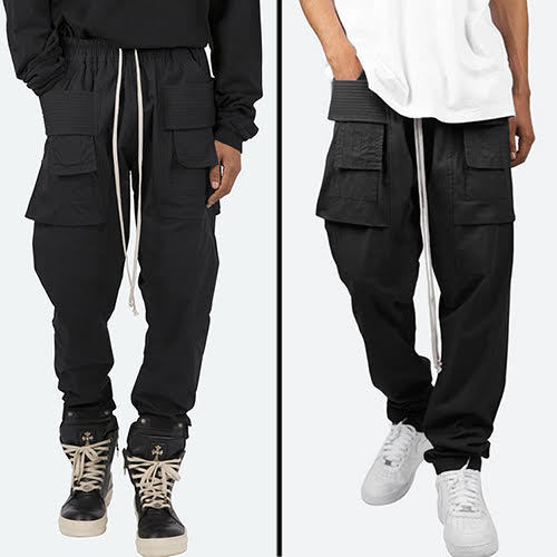 mnml DROP CROTCH CARGO PANTS BLACK