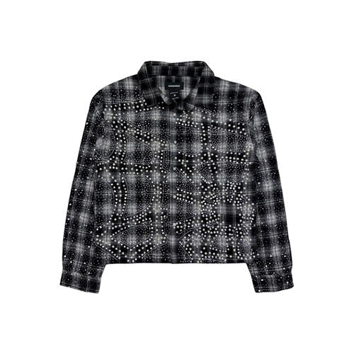 KINDRED RHINESTONE & PEARL FLANNEL SHIRTS BLACK