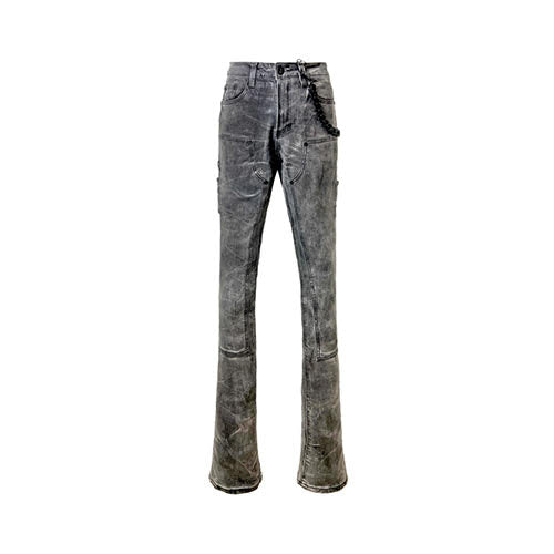 GUAPI CLOUD GREY WAXED STACKED DENIM