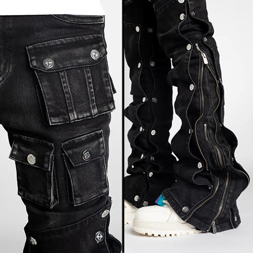 GUAPI IRON GREY STACKED PREMIUM DENIM
