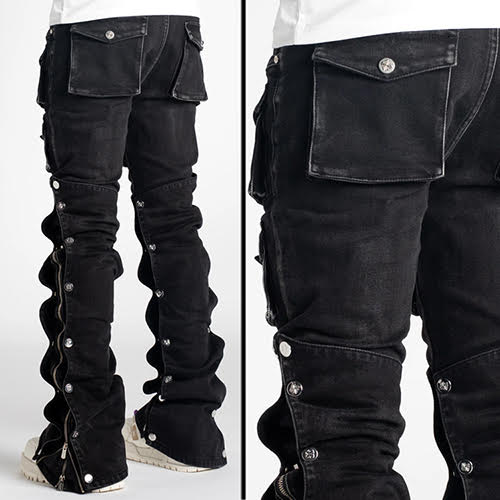 GUAPI IRON GREY STACKED PREMIUM DENIM