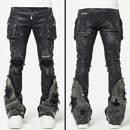 GUAPI BLACK COFFIN ARC WAXED DENIM