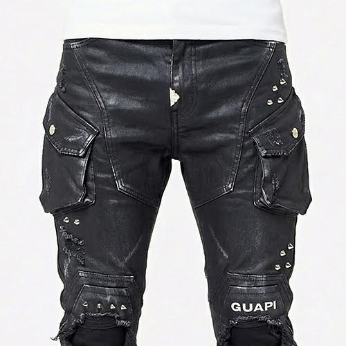 GUAPI BLACK COFFIN ARC WAXED DENIM