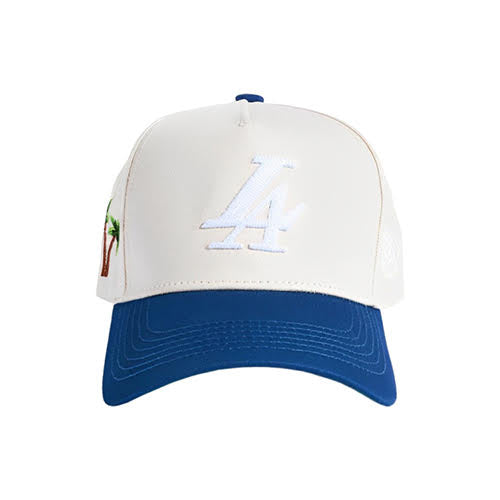 REFERENCE PARADISE LA CHAIN STITCH SNAPBACK CAP CREAM/BLUE