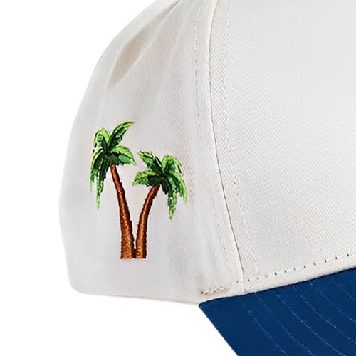 REFERENCE PARADISE LA CHAIN STITCH SNAPBACK CAP CREAM/BLUE