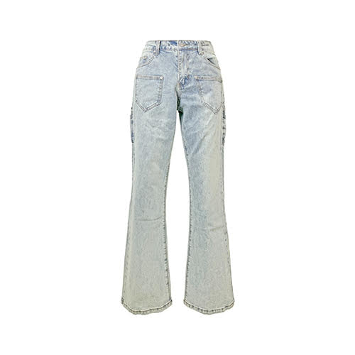 GUAPI AQUA BLUE FLARED DENIM