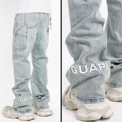 GUAPI AQUA BLUE FLARED DENIM