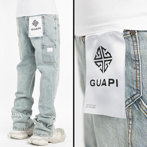 GUAPI AQUA BLUE FLARED DENIM