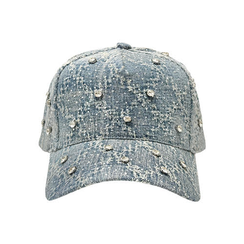 VICIOUS EMBELLISHED DENIM HAT BLUE