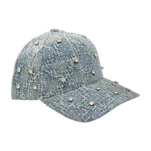 VICIOUS EMBELLISHED DENIM HAT BLUE