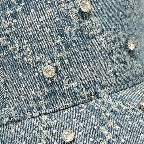 VICIOUS EMBELLISHED DENIM HAT BLUE