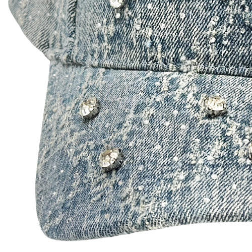 VICIOUS EMBELLISHED DENIM HAT BLUE