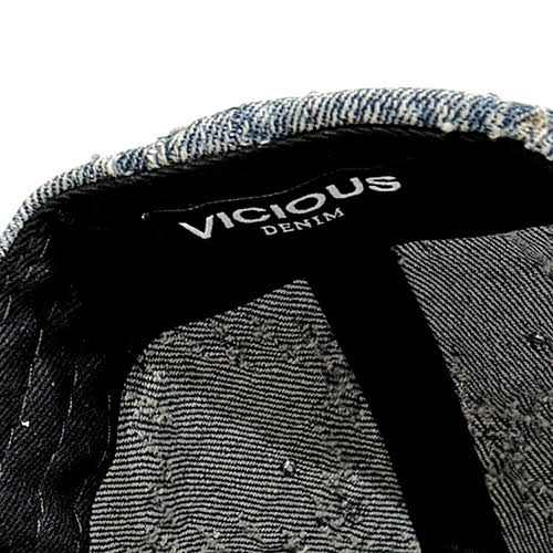 VICIOUS EMBELLISHED DENIM HAT BLUE