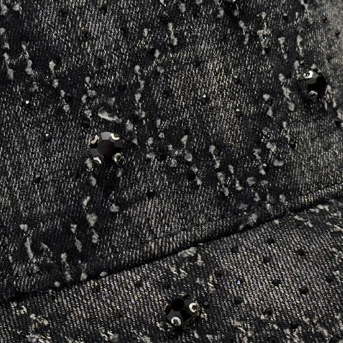 VICIOUS EMBELLISHED DENIM HAT DARK GREY