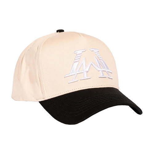 REFERENCE MIRRORED LA SNAPBACK CAP CREAM BLACK