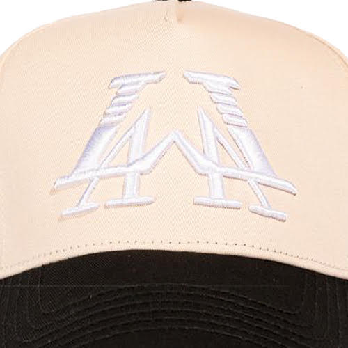 REFERENCE MIRRORED LA SNAPBACK CAP CREAM BLACK