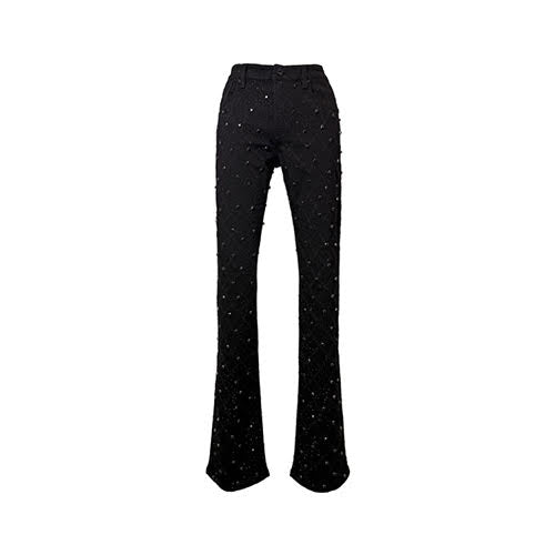 VICIOUS EMBELLISH RHINESTONE FLARE DENIM