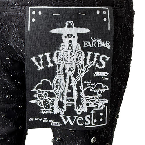 VICIOUS EMBELLISH RHINESTONE FLARE DENIM