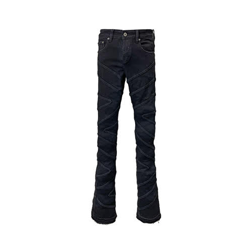 VALABASAS CASSIUS BLACK STACKED FLARE JEAN