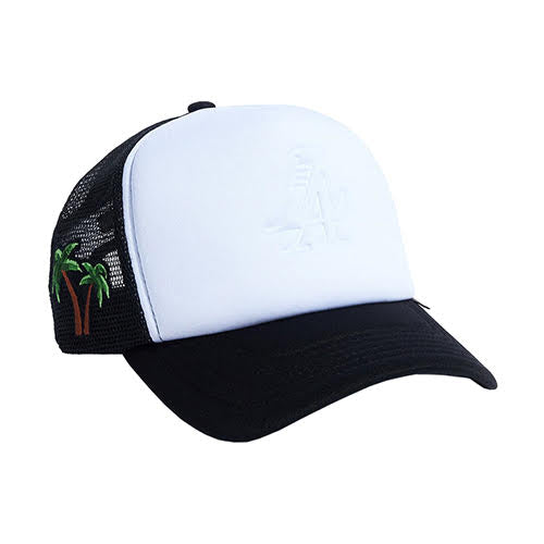 REFERENCE PARADISE LA EMBOSSED TRUCKER CAP WHITE/BLACK