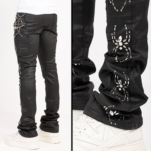 GUAPI OBSIDIAN BLACK WAXED SPIDER DENIM