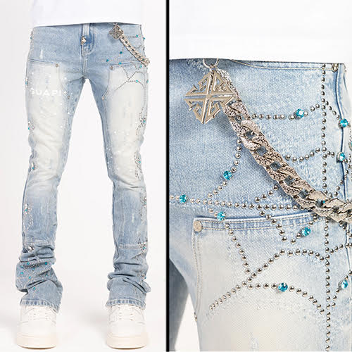 GUAPI AQUA BLUE SPIDER DENIM
