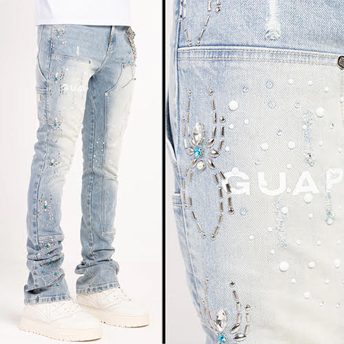 GUAPI AQUA BLUE SPIDER DENIM